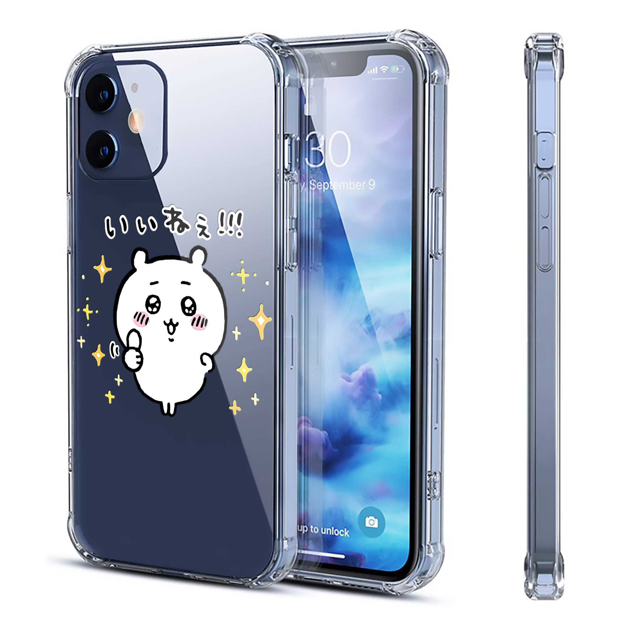 （画像用） ちいかわ ちいかわ Chii-kawa chiikawa 【iPhone 12シリーズ対応】透明スマホケース（クリアソフトケース）